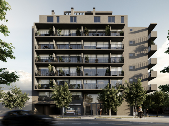 Edificio Rondizzoni en Santiago Centro, fachada moderna y vista al Parque O’Higgins.